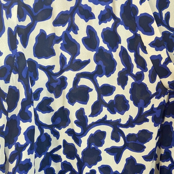 Joie Iselda Silk Blue Botanical Floral Print Long Sleeve Blouse - Picture 3 of 10